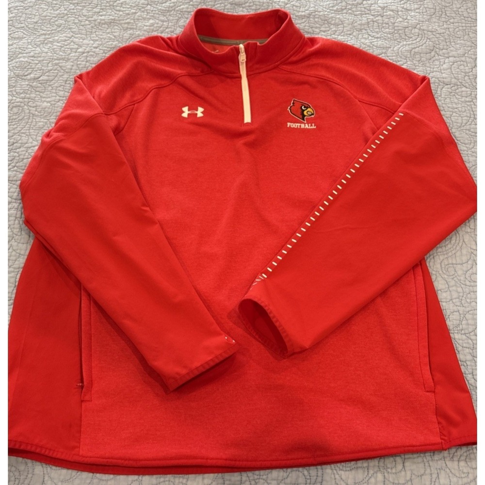 Under Armour Cold Gear Men's 2XL Red 1/4 Zip Pullover Cardinals Football